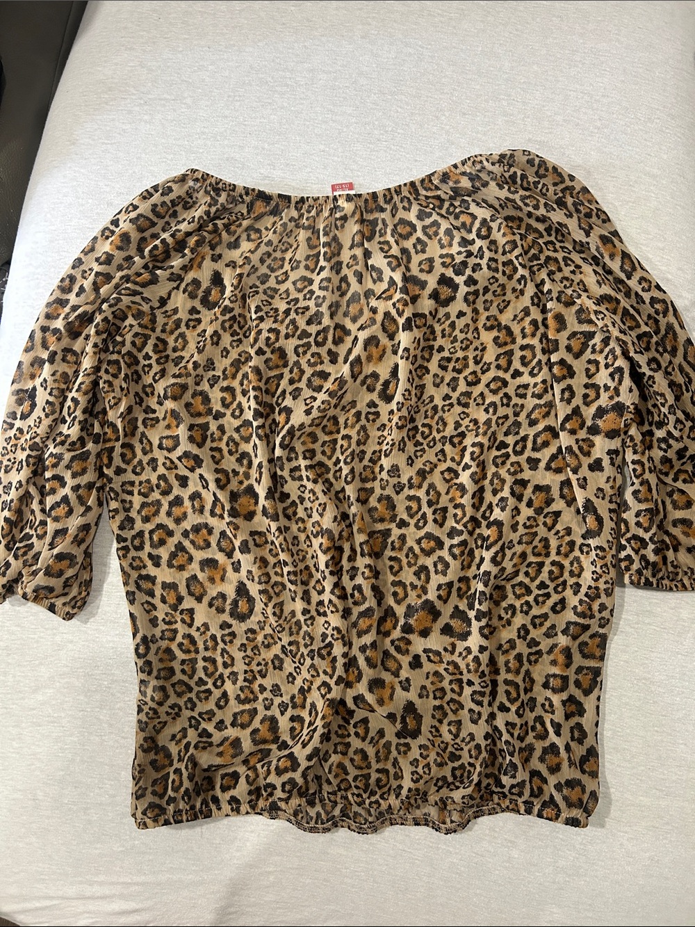 No Boundaries Leopard Print Top in Tan, Black & Brown Sz XL - Picture 7 of 7